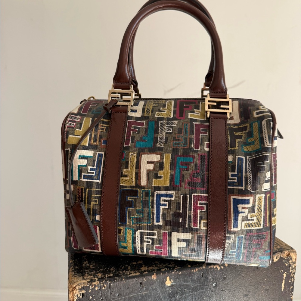 Fendi Multicolor ZUCCA MANIA Bauletto Boston Bag. - Picture 2 of 7